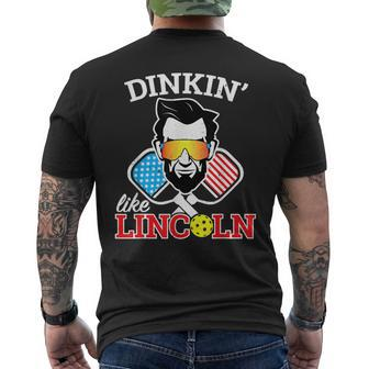 Funny Pickleball Dinkin Like Lincoln July 4Th Pickle Ball Mens Back Print T-shirt - Seseable