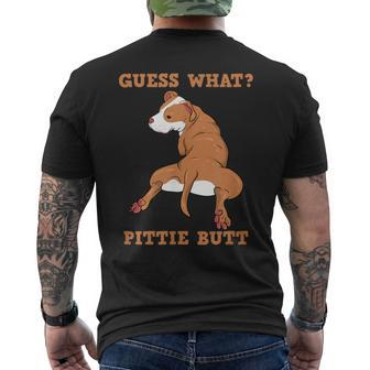 Pitbull I Guess What Pittie Butt I Dog Lover Pitbull Men's T-shirt Back Print | Mazezy