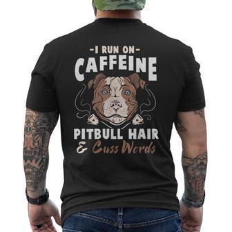 Pitbull Hair And Caffeine Pit Bull Fans Men's T-shirt Back Print | Mazezy