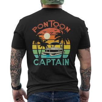 Funny Pontoon Captain  Retro Vintage Style Pontoon Boat Mens Back Print T-shirt