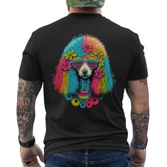 Funny Poodle Dog Miniature Poodle Toy Poodle Hippie Mens Back Print T-shirt - Seseable