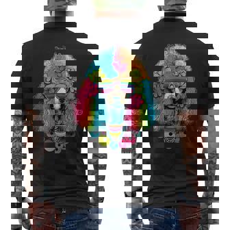 Funny Poodle Dog Miniature Poodle Toy Poodle Hippie Mens Back Print T-shirt - Seseable