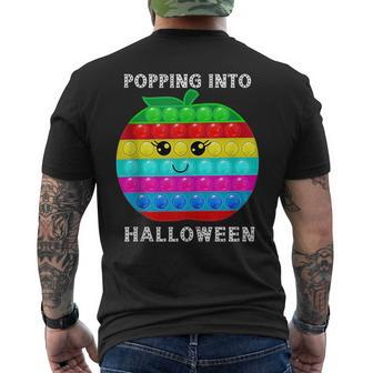 Funny Pop It Fidget Toy Popping Into Halloween Fidget Toy Mens Back Print T-shirt | Mazezy