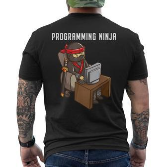 Programmer Ninja Programming Coding Nerd Boys Men's T-shirt Back Print | Mazezy