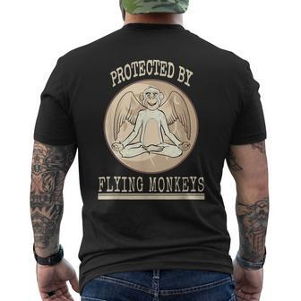 Funny Protected Wizard Wicked Witch Get My Flying Monkeys Mens Back Print T-shirt | Mazezy