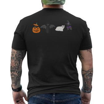 Pumpkin Cat Ghost Black Cat Halloween For Cat Lovers Men's T-shirt Back Print - Seseable