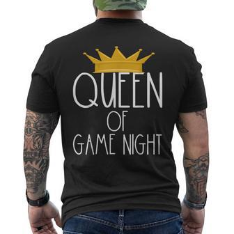 Queen Of Game Night Card Games Boardgame Winner Crown Men's T-shirt Back Print | Mazezy