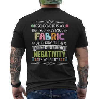 Funny Quilting Sewing Quote Gifts For Sewer Quilter Mens Back Print T-shirt | Mazezy