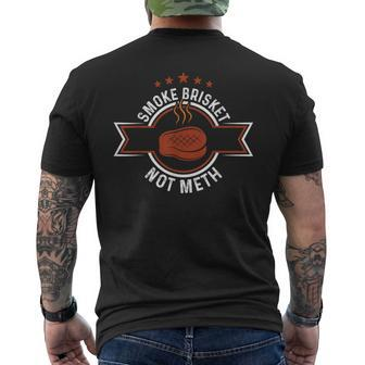 Retro Bbq Smoking Meat Lover Smoke Brisket Not Meth Men's T-shirt Back Print | Mazezy