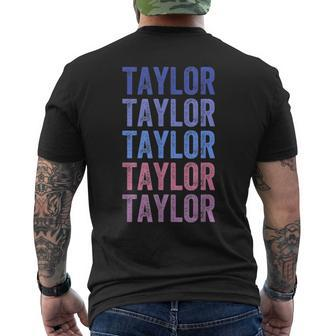 Funny Retro Repeated Text Design First Name Taylor Mens Back Print T-shirt | Mazezy