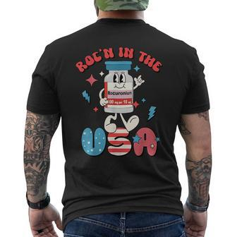 Funny Retro Vial Rocn In The Usa Happy 4Th Of July Vibes Usa Funny Gifts Mens Back Print T-shirt | Mazezy