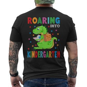 Funny Roaring Kindergarten T-Rex Back To The School  Mens Back Print T-shirt