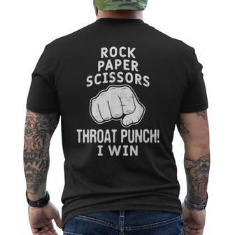 Rock Paper Scissors Throat Punch I Win Men's T-shirt Back Print - Thegiftio UK