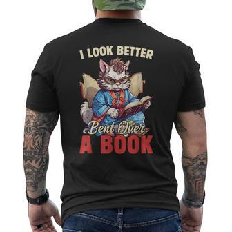 Funny Saying Groovy Quote I Look Better Bent Over A Book Mens Back Print T-shirt | Mazezy