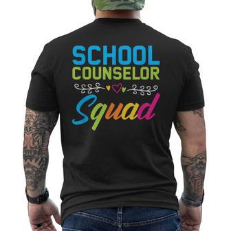School Counselor Squad Vibrant Appreciation Counseling Men's T-shirt Back Print - Monsterry