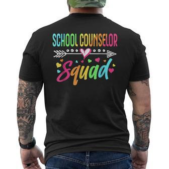 Funny School Counselor Squad Welcome Back To School Gift Mens Back Print T-shirt - Monsterry