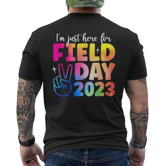 Funny School Field Day 2023 Im Just Here For Field Day Mens Back Print T-shirt | Mazezy