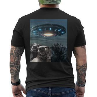 Funny Selfie Dog With Alien Ufo Funny Dogs Lover Mens Back Print T-shirt - Thegiftio UK