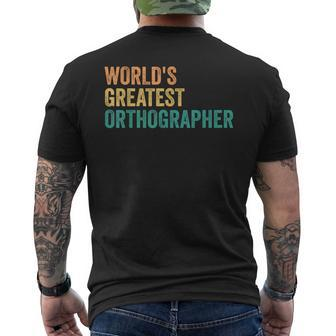 Speller World's Greatest Orthographer Study Spelling Men's T-shirt Back Print | Mazezy