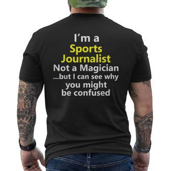 Funny Sports Journalist Job Career Report News Anchor Gift Mens Back Print T-shirt | Mazezy