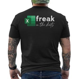Funny Spreadsheet Freak In The Sheets Accountant Mens Back Print T-shirt | Mazezy
