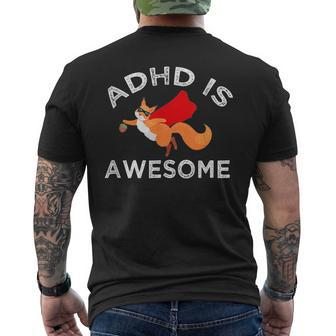 Funny Squirrel Adhd Is Awesome Adhd Is My Superpower Mens Back Print T-shirt | Mazezy