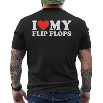 Funny Summer Sunshine I Love My Flip Flops Cute Beach Mens Back Print T-shirt - Seseable