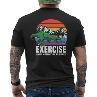 Funny T Rex Gym Exercise Workout Fitness Motivational Runner 2 Mens Back Print T-shirt - Monsterry UK