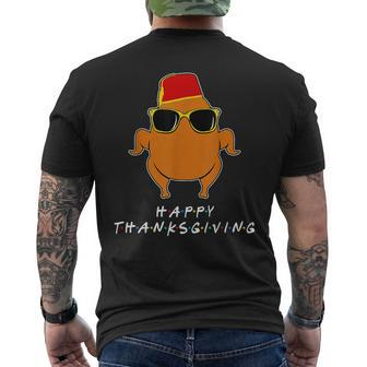 Thanksgiving Friends Turkey Men's T-shirt Back Print - Thegiftio UK
