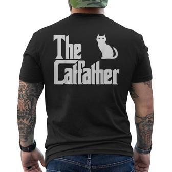 Funny The Catfather Fathers Day Cat Dad Pet Owner Gift Men Men's Crewneck Short Sleeve Back Print T-shirt