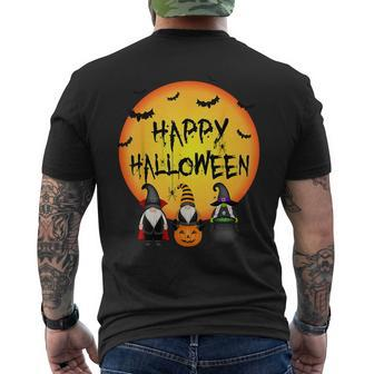 Three Gnomes With Pumpkin Happy Halloween Costume Men's T-shirt Back Print - Monsterry AU