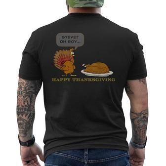 Funny Turkey Day Thanksgiving Holiday For Family Gifts For Turkey Lovers Funny Gifts Mens Back Print T-shirt | Mazezy