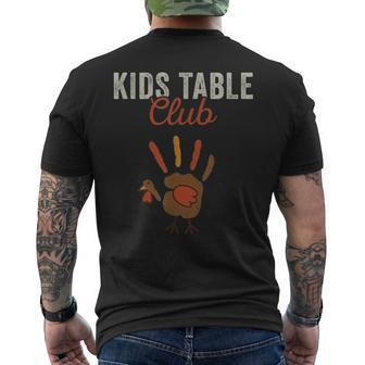Funny Turkey Hand Kids Table Thanksgiving Gifts For Turkey Lovers Funny Gifts Mens Back Print T-shirt | Mazezy