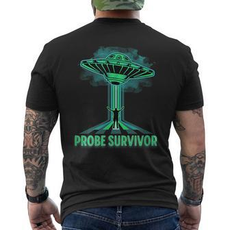 Funny Ufo Alien Abduction Probing Survivors Club Ufologist Mens Back Print T-shirt | Mazezy