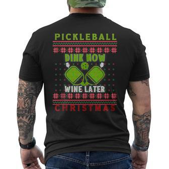 Ugly Christmas Sweater Kitchen Ace Pickleball Player Men's T-shirt Back Print | Mazezy