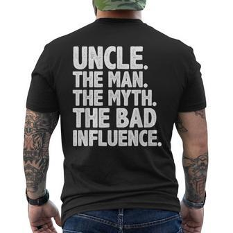 Funny Uncle Design For Uncle Men The Bad Influence Uncle Mens Back Print T-shirt - Seseable