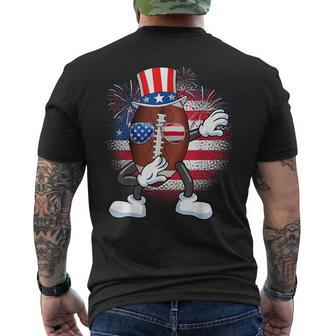Funny Uncle Sam Football Ball Dabbing Indepedence Day Boys Mens Back Print T-shirt | Mazezy