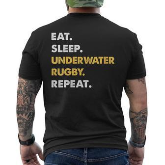 Underwater-Rugby Eat Sleep Underwater-Rugby Repeat Men's T-shirt Back Print | Mazezy