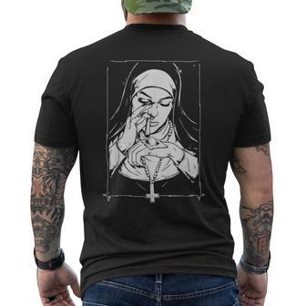 Funny Unholy Drug Nun Costume Essential Costume Mens Back Print T-shirt - Seseable