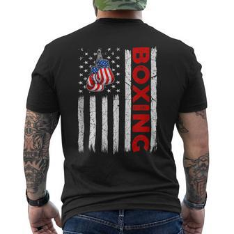 Funny Usa American Flag Boxing Patriotic 4Th Of July Mens Back Print T-shirt - Monsterry