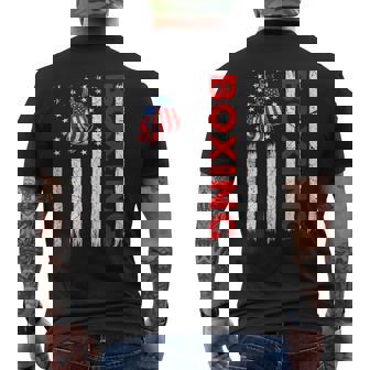 Funny Usa American Flag Boxing Patriotic 4Th Of July Mens Back Print T-shirt - Monsterry