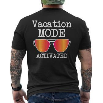 Funny Vacation Mode Activated | Summer Beach Sunglasses Vacation Funny Gifts Mens Back Print T-shirt | Mazezy DE