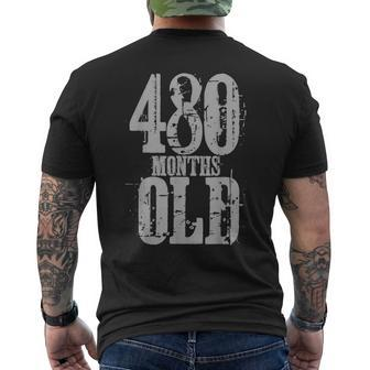 Funny Vintage 40Th Birthday Im 480 Months Old Gift Mens Back Print T-shirt | Mazezy