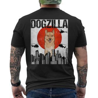 Vintage Japanese Dogzilla Finnish Spitz Men's T-shirt Back Print | Mazezy