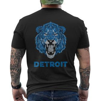 Funny Vintage Lion Face Head Detroit Football Gifts Football Funny Gifts Mens Back Print T-shirt | Mazezy