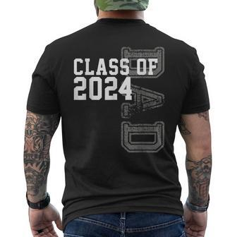 Vintage Senior 2024 Class Grad Proud Dad Class Of 2024 Men's T-shirt Back Print - Monsterry DE