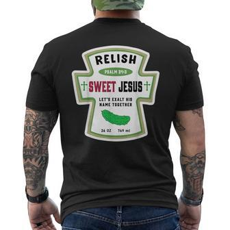 Funny Vintage Sweet Relish Pickles Sauce Halloween Gift Halloween Funny Gifts Mens Back Print T-shirt | Mazezy