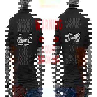 Funny Warning I Quit Smoking Scary Angry Monster Eyes Mens Back Print T-shirt | Mazezy