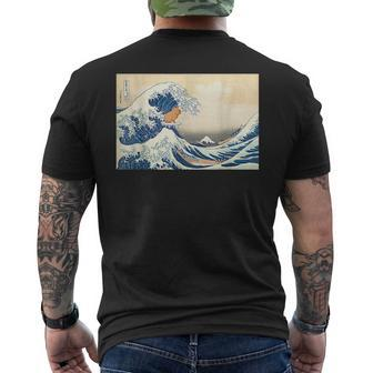 Funny Wave Capybara Surfing Rodent Mens Back Print T-shirt | Mazezy