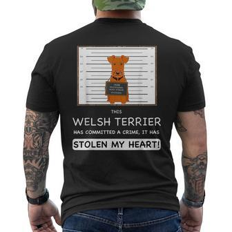 Funny Welsh Terrier Mens Back Print T-shirt | Mazezy